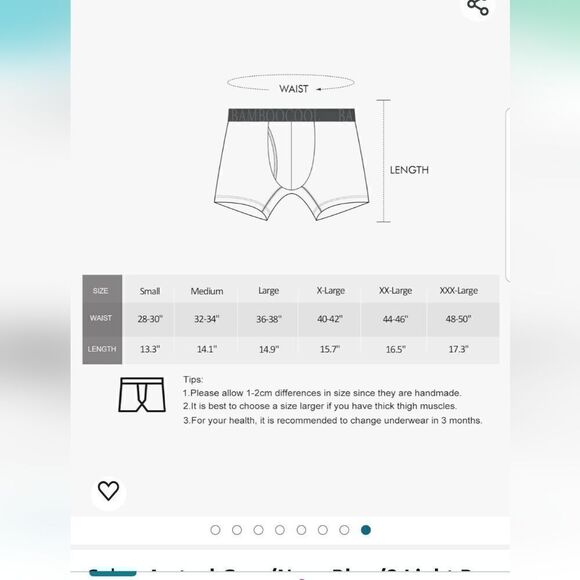 BAMBOO COOL Men’s Underwear boxer briefs Soft Comfortable Bamboo Viscose Large - Picture 2 of 15